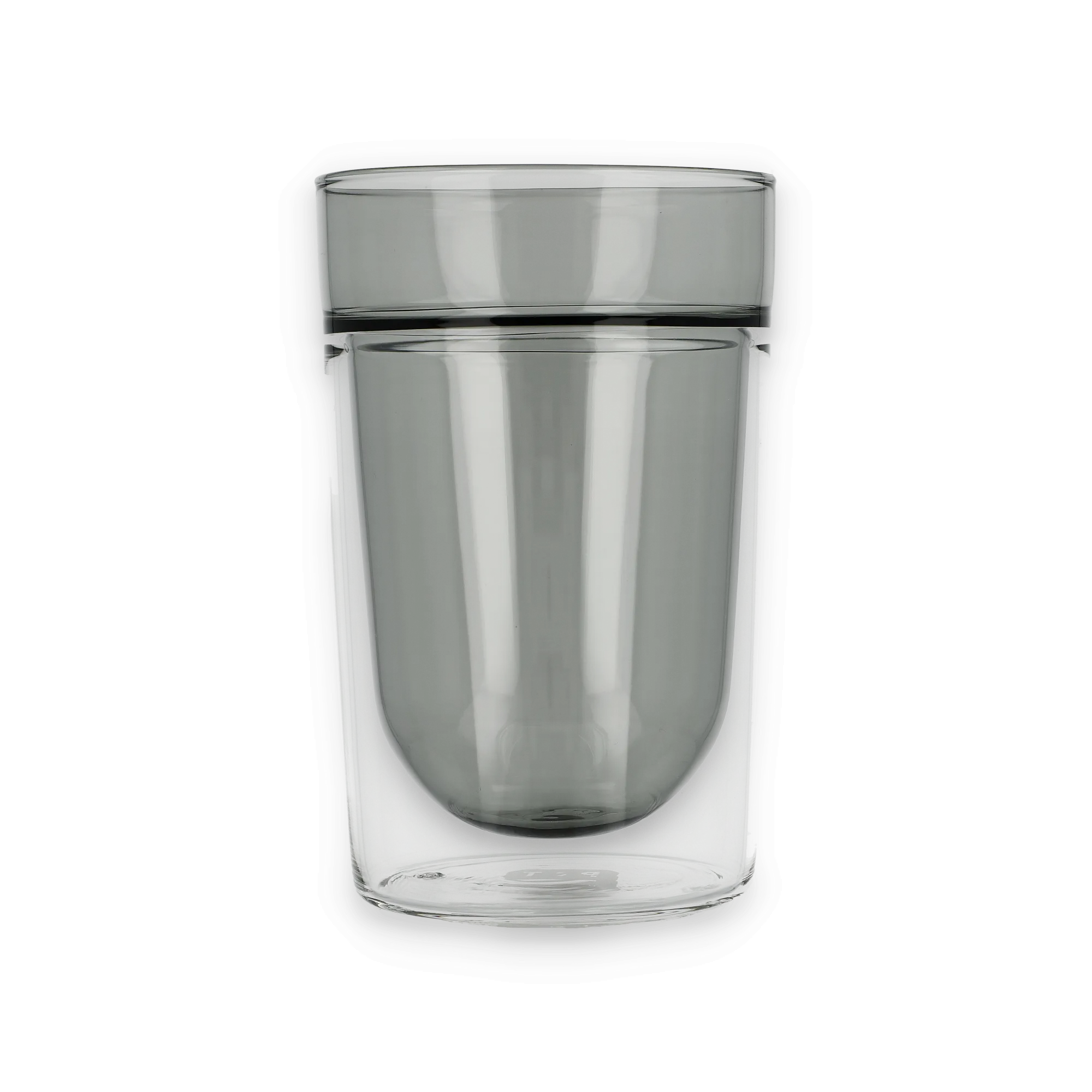 Teeglas Double walled glass large grey