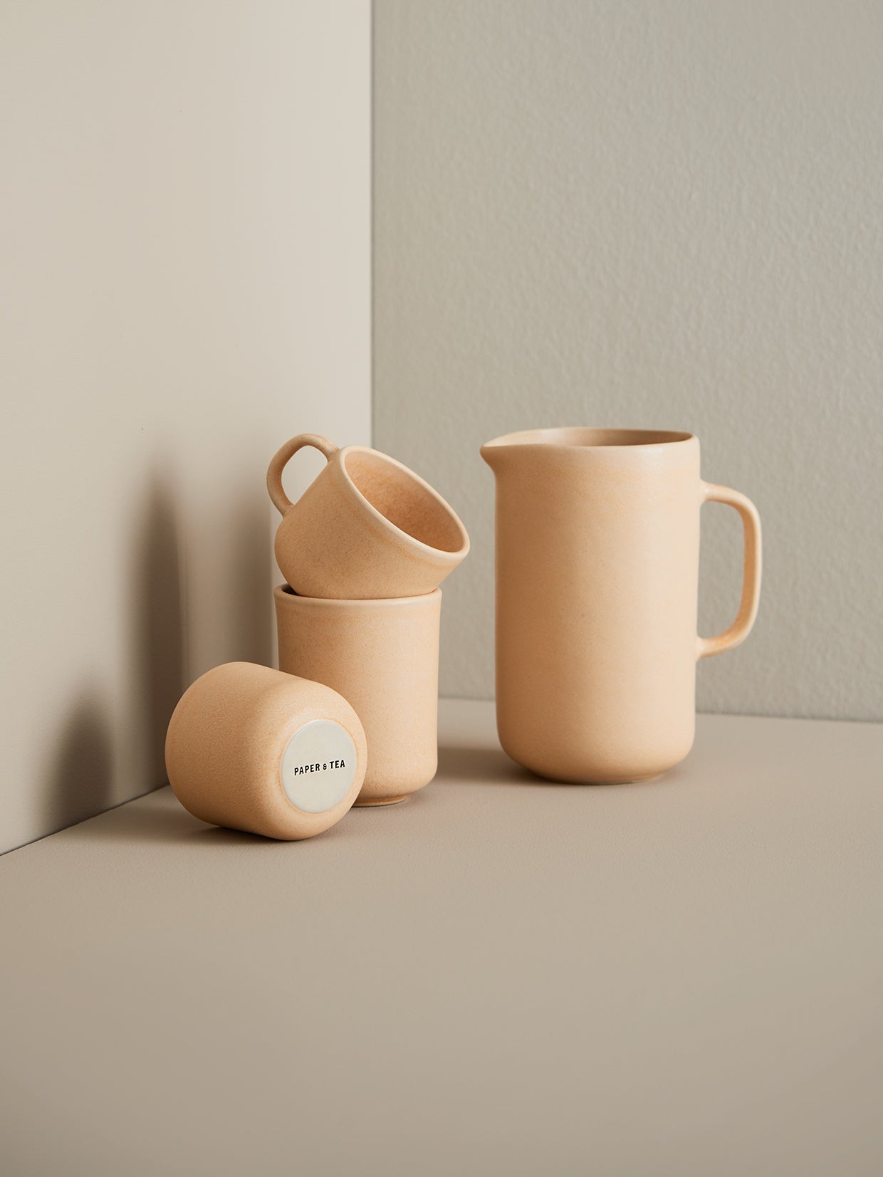 Teebecher handmade Stoneware Mug Apricot