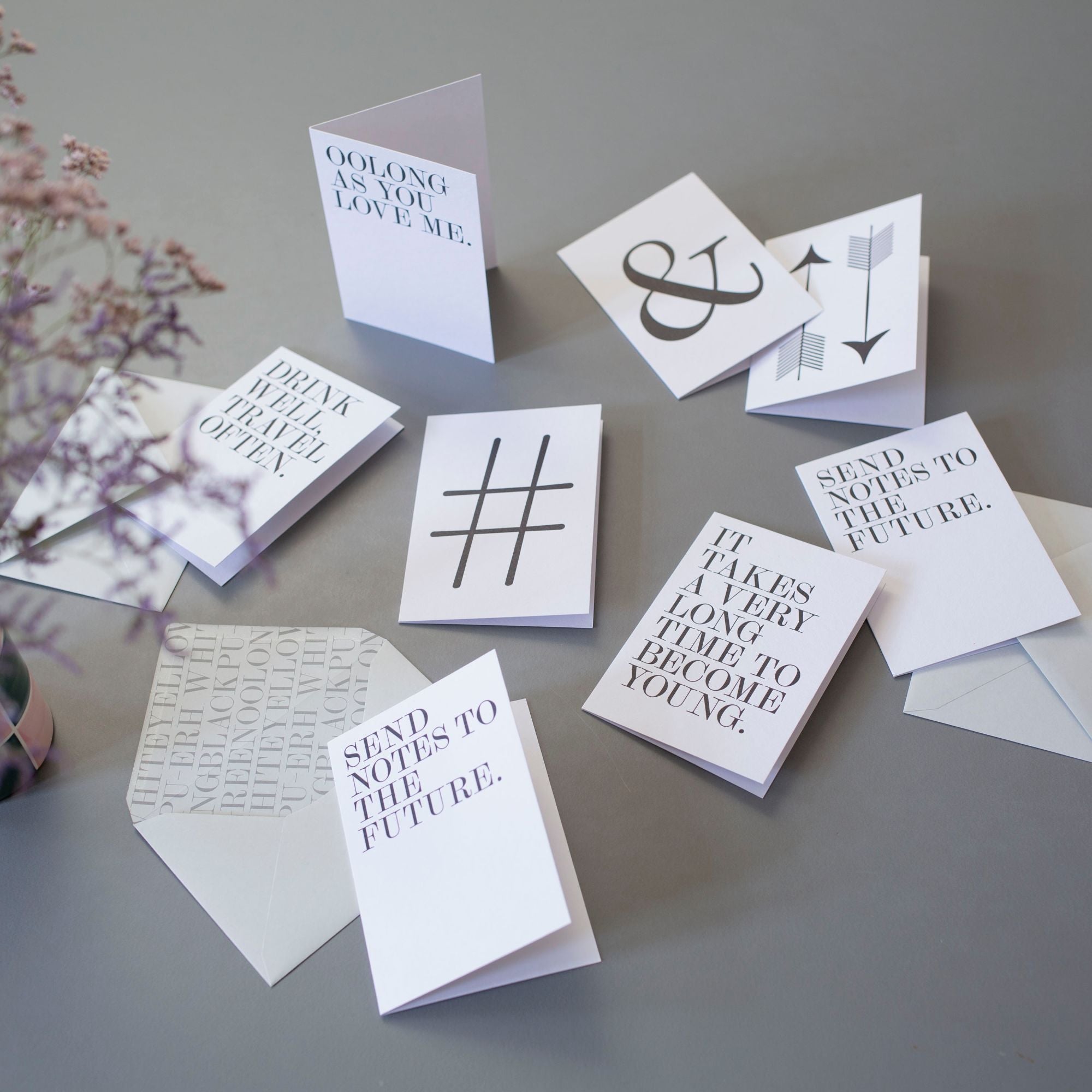 Gruß- & Geburtstagskarte Greeting Cards Origin Typo 8er Set